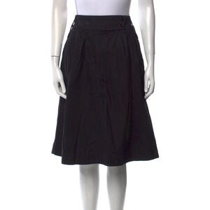 MARGARET HOWELL black cotton knee length skirt, size small.